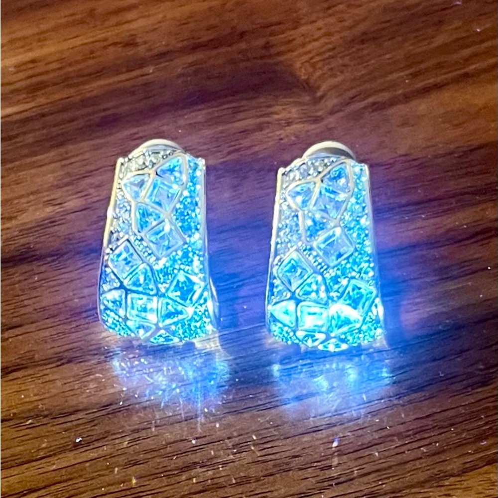 SWAROVSKI CRYSTAL CLIP EARRINGS - SIGNED